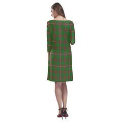 MacKinnon Hunting Modern Tartan Dress - Round Neck Dress Clan Badge