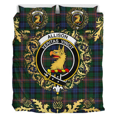 Allison (MacBean and Bishop) Tartan Crest Bedding Set - Golden Thistle Style