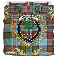 Anderson Ancient Tartan Crest Bedding Set - Golden Thistle Style