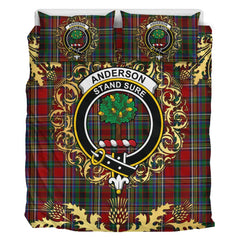 Anderson of Ardbrake Tartan Crest Bedding Set - Golden Thistle Style