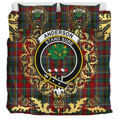 Anderson of Ardbrake Tartan Crest Bedding Set - Golden Thistle Style