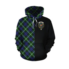 Baillie Modern Tartan Hoodie Half of Me - Cross Style