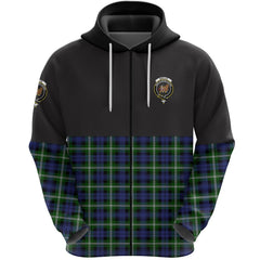 Baillie Modern Clan Half Of Tartan Zipper Hoodie