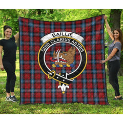 Baillie of Polkemmet Red Tartan Crest Quilt