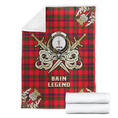 Bain Tartan Gold Courage Symbol Blanket