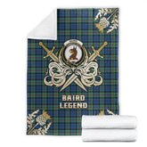 Baird Ancient Tartan Gold Courage Symbol Blanket