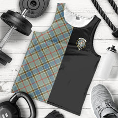 Balfour Blue Tartan Crest Men's Tank Top - Cross Style