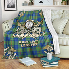 Barclay Hunting Ancient Tartan Gold Courage Symbol Blanket