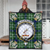 Blackadder Tartan Crest Premium Quilt - Gold Thistle Style