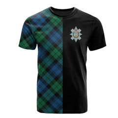 Blackwatch Ancient Tartan T-Shirt Half of Me - Cross Style