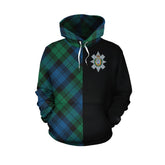Blackwatch Ancient Tartan Hoodie Half of Me - Cross Style