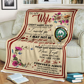 Scots Print Blanket - Kennedy Tartan Crest Blanket To My Wife Style, Gift From Scottish Husband