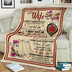 Scots Print Blanket - MacDuff Tartan Crest Blanket To My Wife Style, Gift From Scottish Husband
