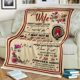 Scots Print Blanket - MacNaughten Tartan Crest Blanket To My Wife Style, Gift From Scottish Husband