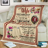 Scots Print Blanket - MacQueen Tartan Crest Blanket To My Wife Style, Gift From Scottish Husband