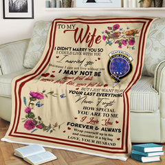 Scots Print Blanket - Ochterlony Tartan Crest Blanket To My Wife Style, Gift From Scottish Husband