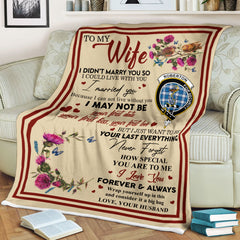 Scots Print Blanket - Roberton Tartan Crest Blanket To My Wife Style, Gift From Scottish Husband