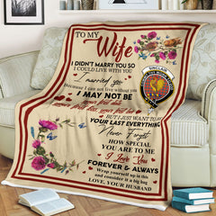 Scots Print Blanket - Sinclair Tartan Crest Blanket To My Wife Style, Gift From Scottish Husband