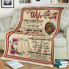 Scots Print Blanket - Somerville Tartan Crest Blanket To My Wife Style, Gift From Scottish Husband