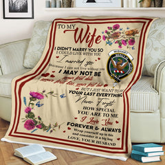 Scots Print Blanket - Wishart Tartan Crest Blanket To My Wife Style, Gift From Scottish Husband