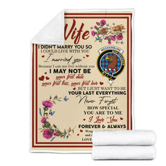 Scots Print Blanket - Wedderburn Tartan Crest Blanket To My Wife Style, Gift From Scottish Husband