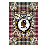 Borthwick Dress Ancient Tartan Crest Black Garden Flag - Gold Thistle Style