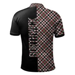Borthwick Dress Ancient Tartan Polo Shirt Half of Me - Cross Style