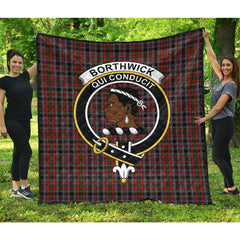 Borthwick Hunting Tartan Crest Quilt