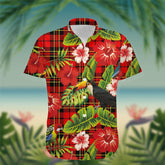 Brodie Tartan Hawaiian Shirt Hibiscus, Coconut, Parrot, Pineapple - Tropical Garden Shirt