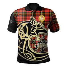 Brodie Modern Tartan Polo Shirt Viking Wolf