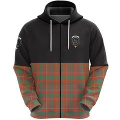 Bruce Ancient Clan Half Of Tartan Zipper Hoodie