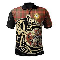 Bruce Modern Tartan Polo Shirt Viking Wolf