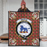 Bruce Modern Tartan Crest Premium Quilt - Gold Thistle Style