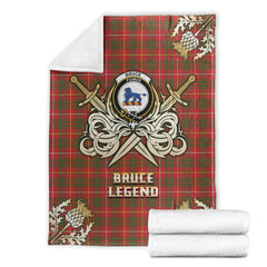 Bruce Modern Tartan Gold Courage Symbol Blanket