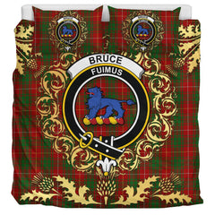 Bruce Vestiarium Tartan Crest Bedding Set - Golden Thistle Style