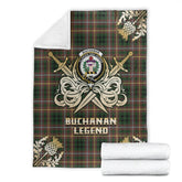 Buchanan Hunting Tartan Gold Courage Symbol Blanket
