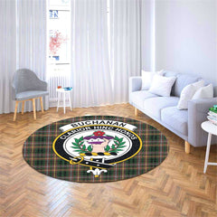 Buchanan Hunting Tartan Crest Round Rug