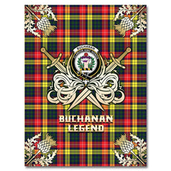 Buchanan Modern Tartan Gold Courage Symbol Blanket