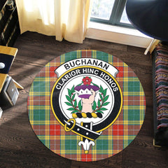 Buchanan Old Sett Tartan Crest Round Rug