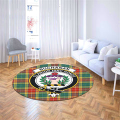 Buchanan Old Sett Tartan Crest Round Rug