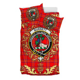 Burnett Modern Tartan Crest Bedding Set - Golden Thistle Style