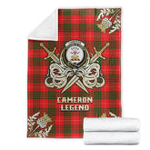 Cameron Modern Tartan Gold Courage Symbol Blanket