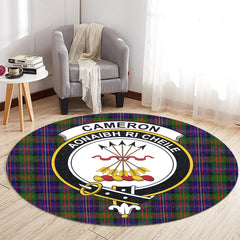 Cameron of Erracht Modern Tartan Crest Round Rug