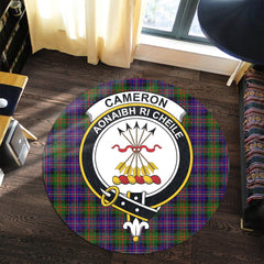Cameron of Erracht Modern Tartan Crest Round Rug