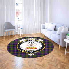 Cameron of Erracht Modern Tartan Crest Round Rug
