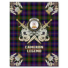 Cameron of Erracht Modern Tartan Gold Courage Symbol Blanket