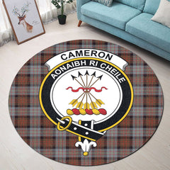 Cameron of Erracht Weathered Tartan Crest Round Rug