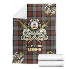 Cameron of Erracht Weathered Tartan Gold Courage Symbol Blanket