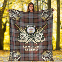 Cameron of Erracht Weathered Tartan Gold Courage Symbol Blanket
