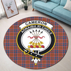 Cameron of Lochiel Ancient Tartan Crest Round Rug